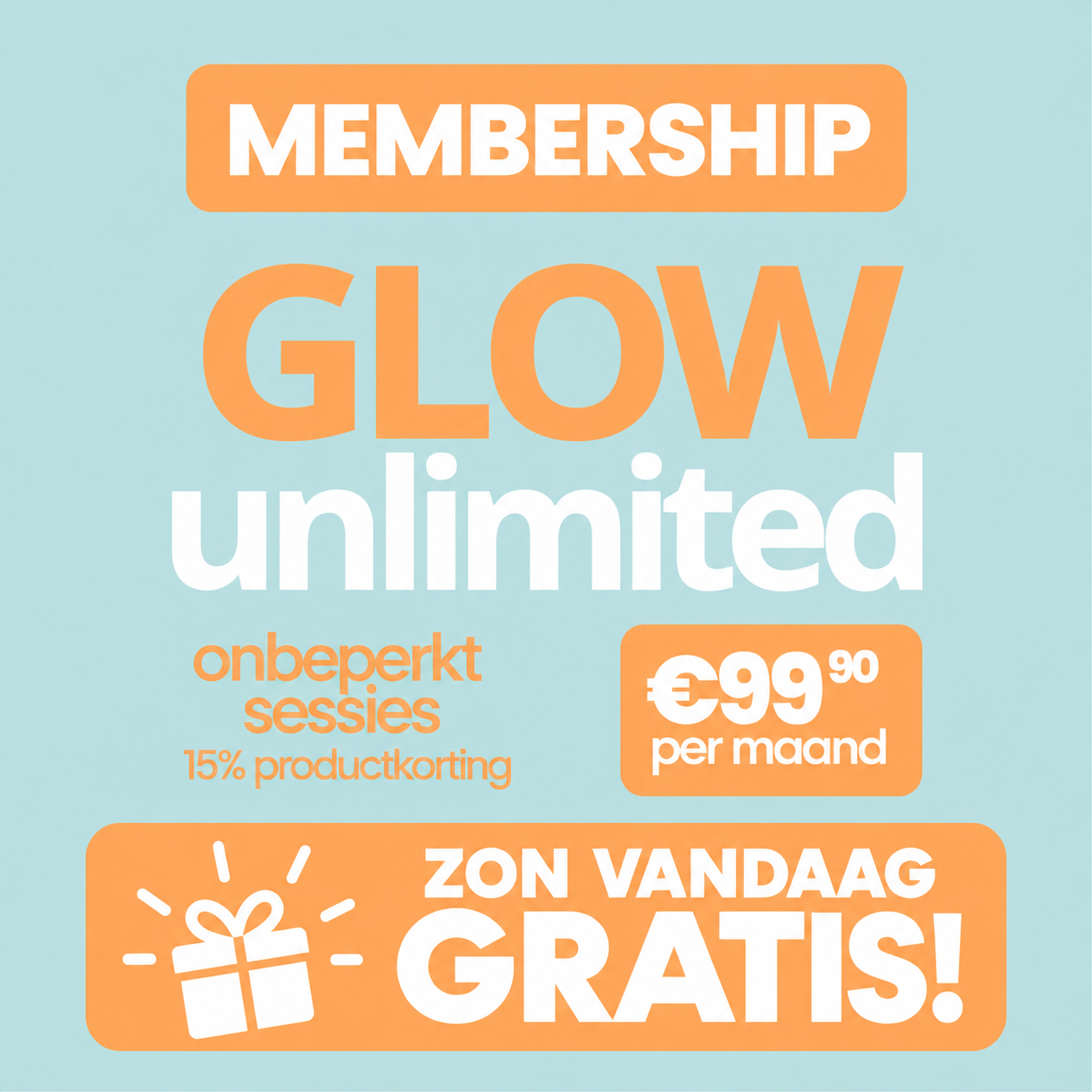 Word vandaag Glow Unlimited-lid en wij trakteren! 🧡